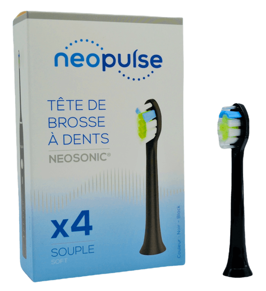 Têtes de brosse à dents NEOSONIC Souple Noire (x4)