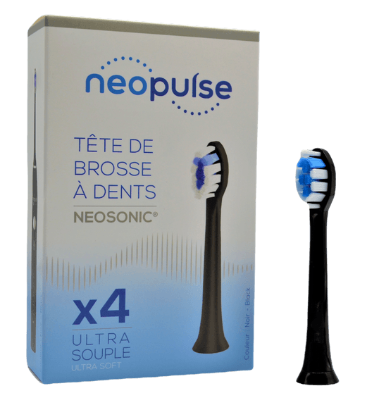 Têtes de brosse à dents NEOSONIC Ultra souple Noire (X4) Cfp) 