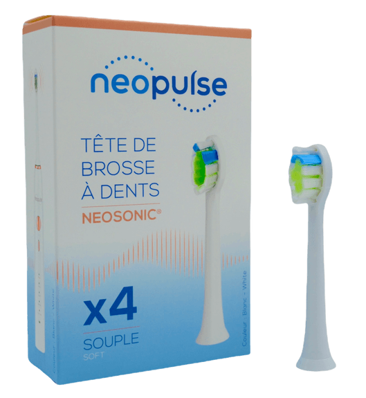Têtes de brosse à dents NEOSONIC Souple Blanche (x4)